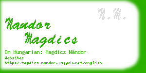 nandor magdics business card